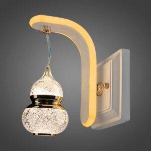 Arbotante Base SQ WH/GLD Pera 14W 3 Pasos