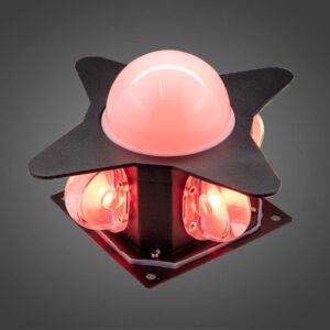 Arbotante Estrella 5x1W Led BK, Rojo