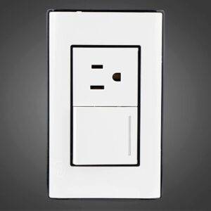 Interruptor conmutador más  receptáculo sencillo 2P+ T