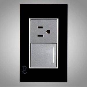 Interruptor sencillo más  receptáculo sencillo 2P + T